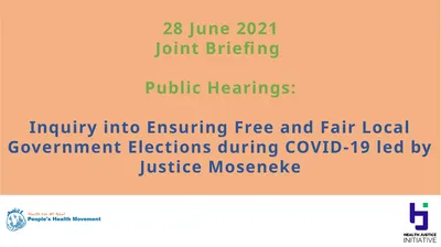 28 June 2021 Joint Briefing Public Hearings: