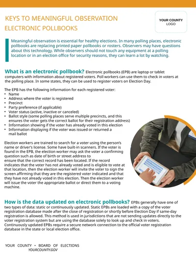 What is an electronic pollbook? Electronic