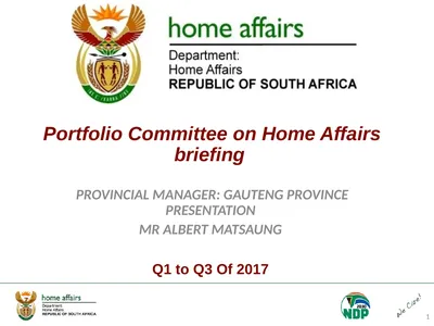 Portfolio Committee on Home Affairs briefing