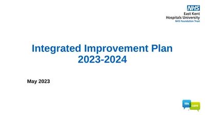 1 May 2023 Integrated Improvement Plan 2023-2024 2