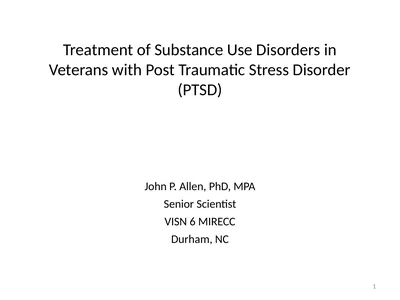 Treatment of Substance Use Disorders in Veterans