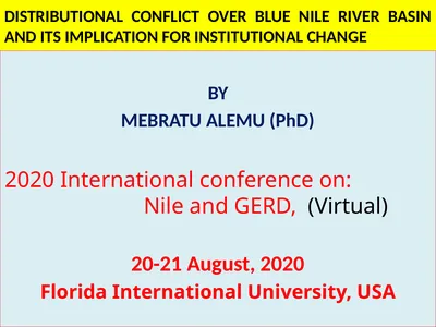 DISTRIBUTIONAL CONFLICT OVER BLUE NILE RIVER BASIN