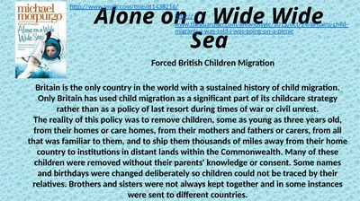 Alone on a Wide Wide Sea Forced British Children