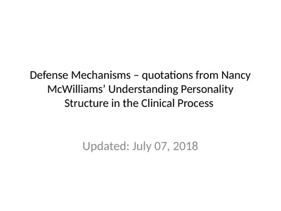 Defense Mechanisms – quotations from Nancy