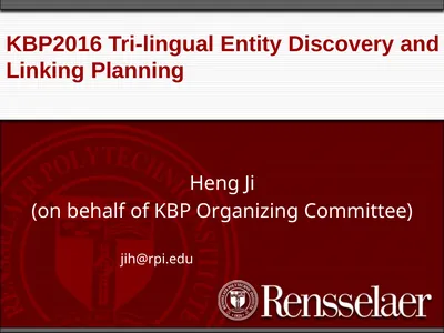 KBP2016 Tri-lingual Entity Discovery and Linking