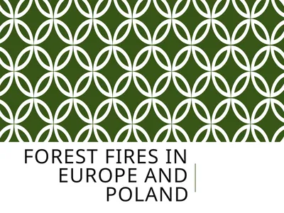 Forest fires in Europe and Poland Forest fires