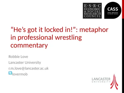 “He’s got it locked in!”: metaphor in professional