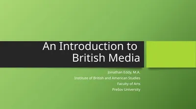 An Introduction to British Media Jonathan Eddy,