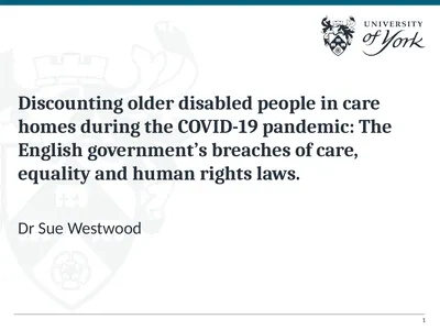 Discounting older disabled people in care homes