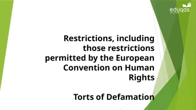 Restrictions, including those restrictions