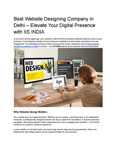 best website designing company in delhi  |  IIS INDIA