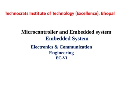 Microcontroller and Embedded system Embedded