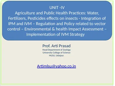 Indoor Residual Spray -INDIA Prof. Arti Prasad