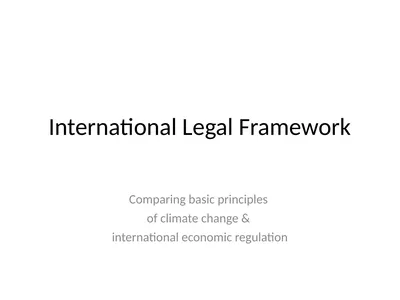 International Legal Framework Comparing basic