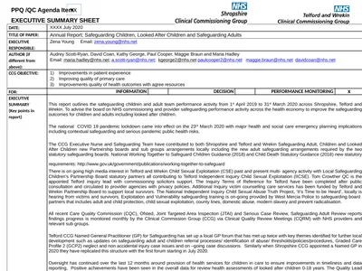 EXECUTIVE SUMMARY SHEET PPQ /QC Agenda Item XX Key