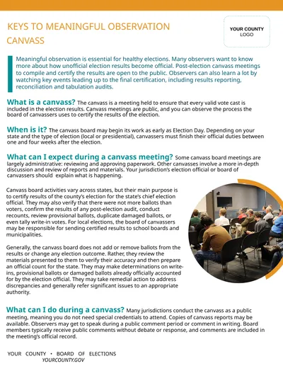 What is a canvass? The canvass is a meeting held