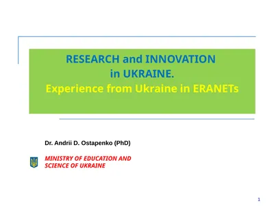 RESEARCH and INNOVATION in UKRAINE. Experience