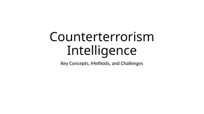 Counterterrorism Intelligence Key Concepts,