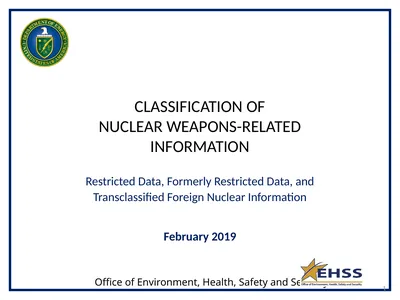 CLASSIFICATION OF NUCLEAR WEAPONS-RELATED