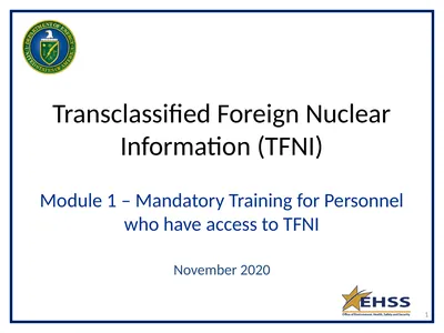 1 Transclassified Foreign Nuclear Information