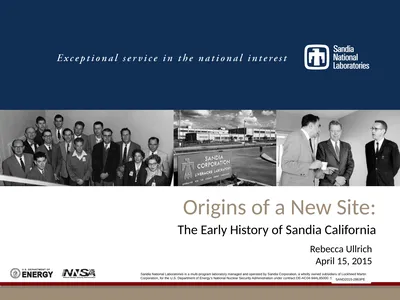Origins of a New Site: The Early History of Sandia