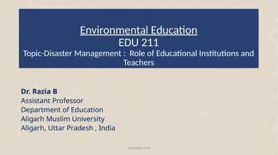 Environmental Education EDU 211 Topic-Disaster