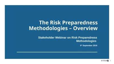 1 The Risk Preparedness Methodologies – Overview