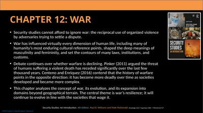 Chapter 12: War Security studies cannot afford to