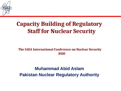 Capacity Building of Regulatory Staff for Nuclear