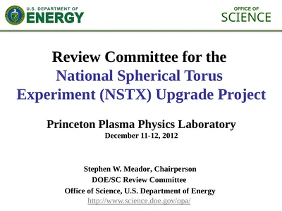 Stephen W. Meador, Chairperson DOE/SC Review