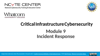 Module 9 Incident Response Lesson Objectives 9.1