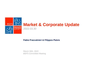 Market & Corporate Update Fabio Fraccalvieri &