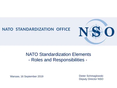 Dieter Schmaglowski Deputy Director NSO Warsaw, 16