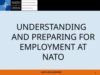 UNDERSTANDING AND PREPARING FOR EMPLOYMENT AT NATO