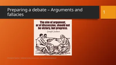 Preparing a debate – Arguments and fallacies