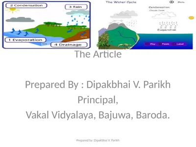The Article Prepared By : Dipakbhai V. Parikh