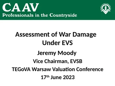 Assessment of War Damage Under EVS Jeremy Moody