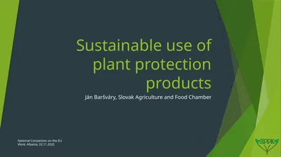 Sustainable use of plant protection products Ján