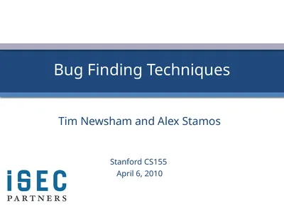Tim Newsham and Alex Stamos Stanford CS155 April
