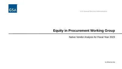 Equity in Procurement Working Group Native Vendor