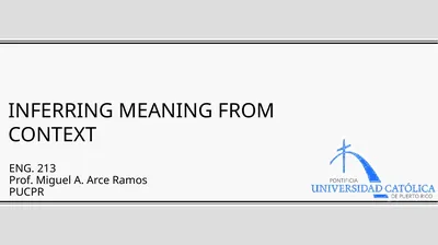 Inferring Meaning From Context ENG. 213 Prof.