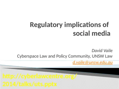 Regulatory implications of social media David