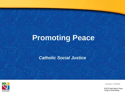 Promoting Peace Catholic Social Justice Document