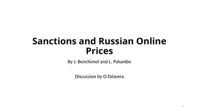 Sanctions and Russian Online Prices By J.