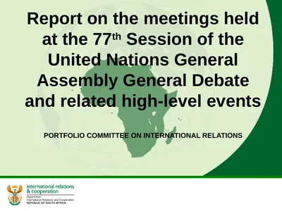 Report on the meetings held at the 77th Session of