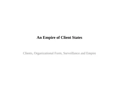 An Empire of Client States Clients, Organizational