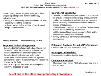Offeror Name Project Title {Title of the proposed