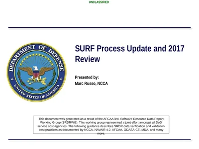 Presented by: Marc Russo, NCCA SURF Process Update