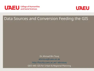 Data Sources and Conversion Feeding the GIS Dr.