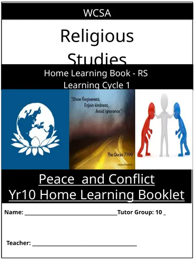 Peace and Conflict Yr10 Home Learning Booklet WCSA